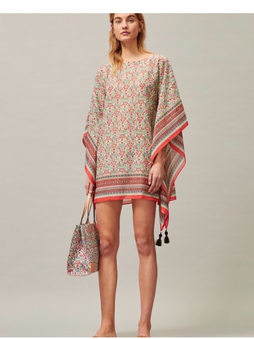 Tory Burch Floral Printed Beach Kaftan Tunic size XS/S